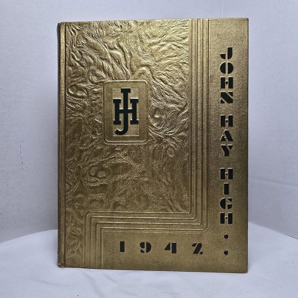 JOHN HAY HIGH SCHOOL Yearbook 1942 Cleveland Ohio Autographed/Signed Gold VTG